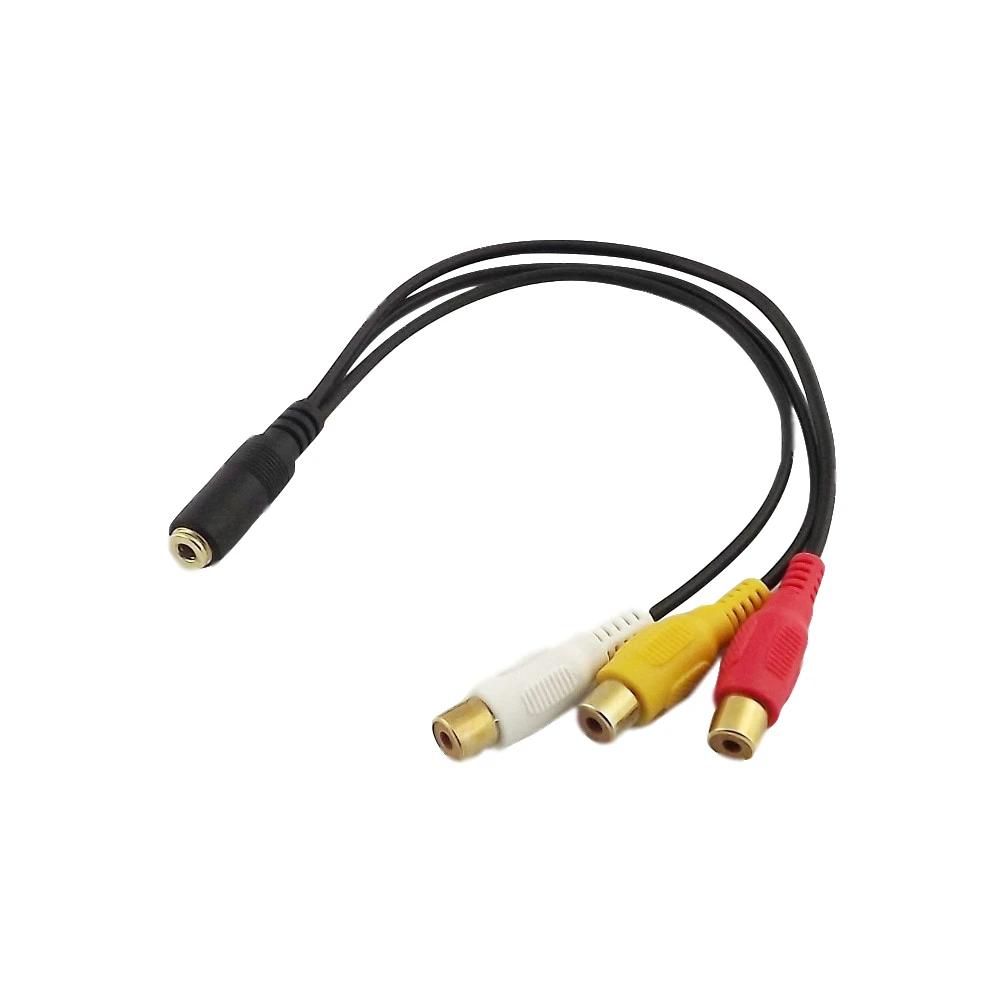 1x3.5mm ׷ -3RCA   AV TV   Ȯ  ̺ ݵ 25cm